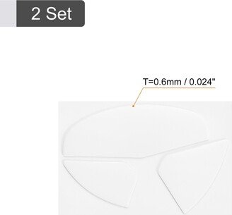 Unique Bargains Rounded Curved Mouse Feet 0.6mm for 500 Mouse White 3Pcs/2 Set