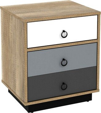 Nightstand with Drawer and Storage Cabinet Wooden Sofa Side Table End Table