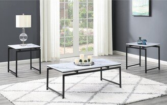 Furniture Clark White and Dark Gunmetal 3-piece Occasional Set