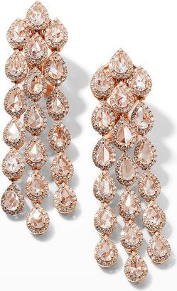64 Facets 18k Rose Gold Diamond Chandelier Earrings