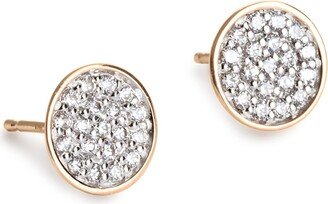 18k Rose Gold Sequin Diamond Stud Earrings