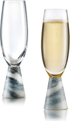 Marble Champagne Flute, Set of 2, 6 Oz