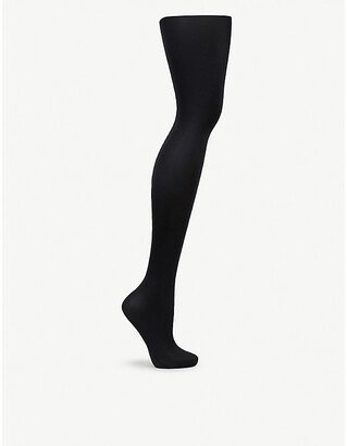 Womens Black atin de Luxe 1000 Tights