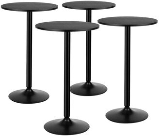 4 PCS Round Pub Table 24'' Bistro Bar Cocktail Table w/Metal