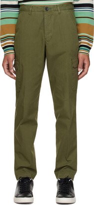 Khaki Embroidered Cargo Pants