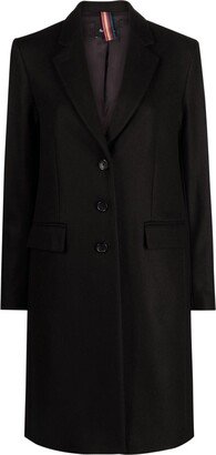 Single-Breasted Wool-Blend Coat-AQ