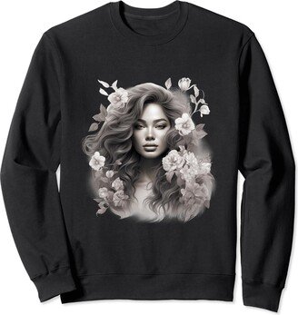 portrait of a woman Hyper Realistic Idea Creative Inspiratio Sweatshirt