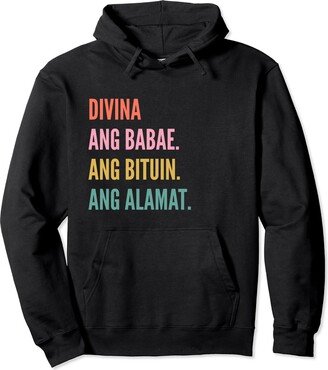 Funny First Name Designs in Tagalog for Women Funny Filipino First Name Design - Divina Pullover Hoodie