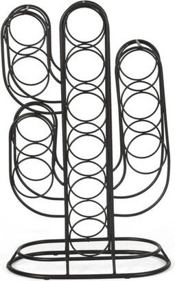 Ferrat Modern Industrial 13 Bottle Tabletop Cactus Wine Rack Black