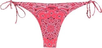 Paisley-Printed Stretch Bikini Bottom