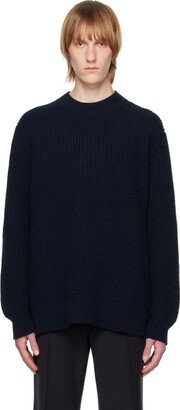 Navy Dropped Shoulder Sweater