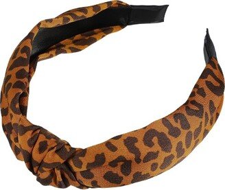 Unique Bargains Women's Leopard Pattern Knotted Headband Orange