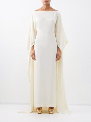 Leggera Cape Satin Maxi Dress