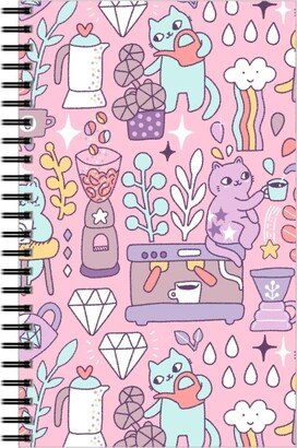 Notebooks: Cute Cats - Multicolor Pastel Notebook, 5X8, Pink