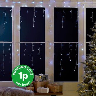 Dunelm 480 LED Mains Icicle Lights Blue White Blue