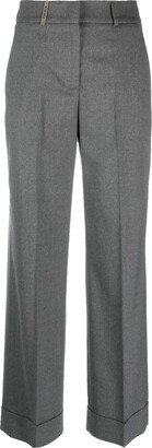 High-Waist Wide-Leg Trousers-AM