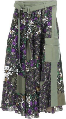 Floral Printed Midi Skirt-AA