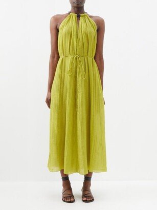 Rhian Crinkled-gauze Midi Dress