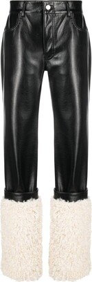 Panelled Faux-Leather Trousers