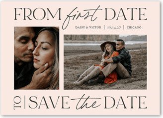 Save The Date Cards: Important Dates Save The Date, Pink, 5X7, Matte, Signature Smooth Cardstock, Square