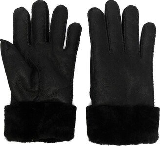 Logo-Patch Shearling Gloves