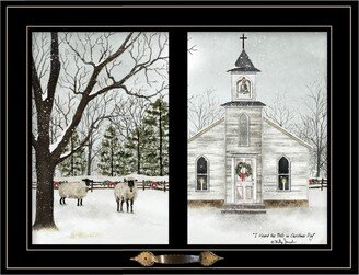 I Heard the Bells on Christmas Day by Billy Jacobs, Ready to hang Framed Print, Black Window-Style Frame, 19