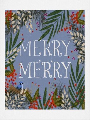 Joy Laforme Christmas Merry Merry Wreath Art Print