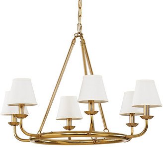 Leigh 6-Light Chandelier with Shades Linen White