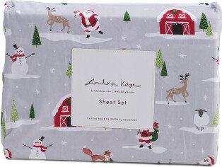 Santa Winter Barnyard Sheet Set