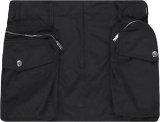 Utilitarian cargo-pocket miniskirt