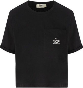 Logo Embroidered Crewneck T-Shirt-AF