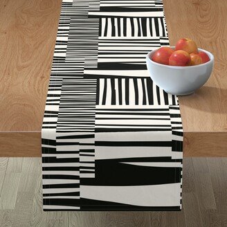 Table Runners: Twiggy Stripes Table Runner, 72X16, Black