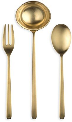 Linea 3-Piece Fork, Spoon & Ladle Serving Set