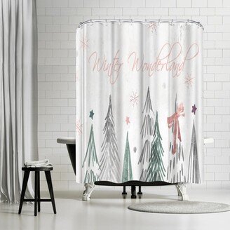 71 x 74 Shower Curtain, Walking In A Winter Wonderland by PI Creative Art