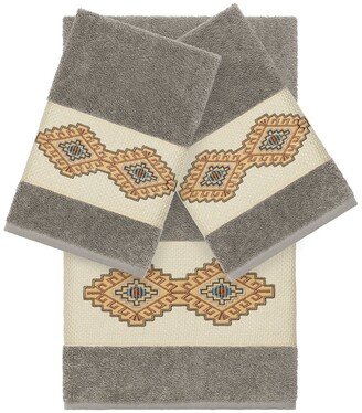 Gianna 3-Piece Embellished Towel - Dark Grey