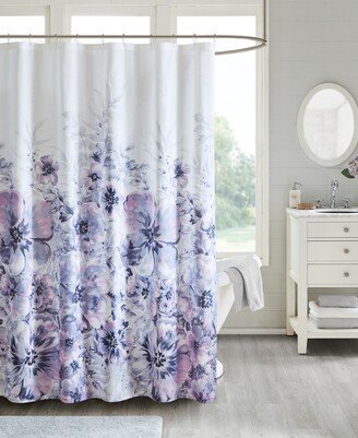 Enza Floral Printed Cotton Shower Curtain, 72