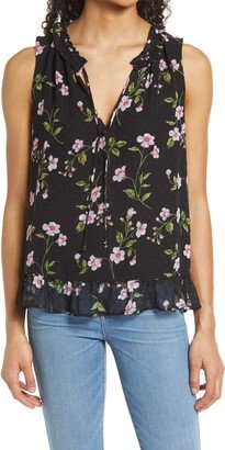 Floral Ruffle Sleeveless Blouse