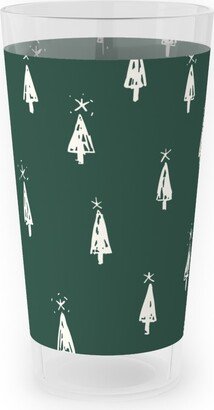 Outdoor Pint Glasses: Christmas Trees On Pine Needle Outdoor Pint Glass, Green