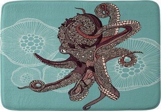 Valentina Ramos Octopus Bloom Cushion Bath Mat Blue