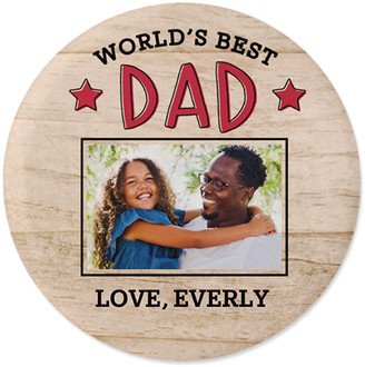 Pins: World's Best Dad Pins, Large Circle, Beige