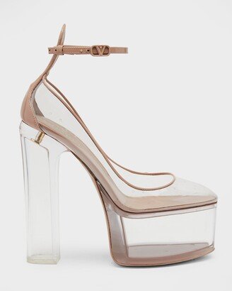 Tan-go Clear Ankle-Strap Platform Sandals-AA