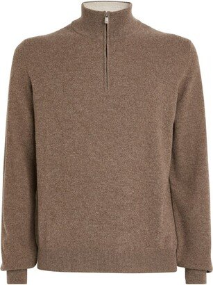 Wool-Cashmere Zip-Up Sweater
