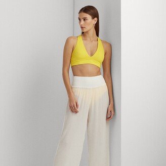 Ralph Lauren Smocked Wide-Leg Pant