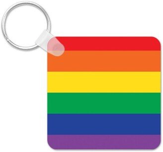 Key Chains: Pride Flag Key Ring, Square, Multicolor