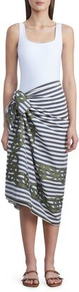 8-Knot Jacquard Stripe Cover-Up Pareo