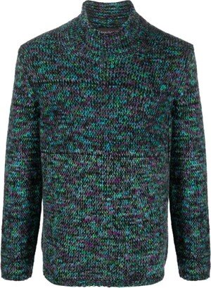 High-Neck Intarsia-Knit Jumper