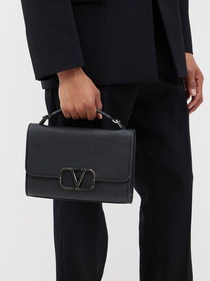 V-logo Grained-leather Cross-body Bag