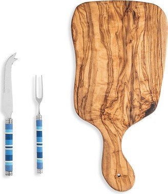 French Home Laguiole 3-Piece Serving Board & Cutlery Set