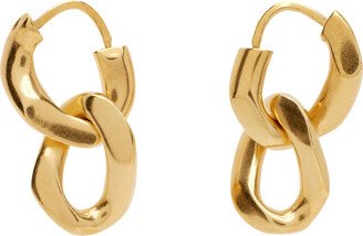 Gold Double Curb Link Earrings