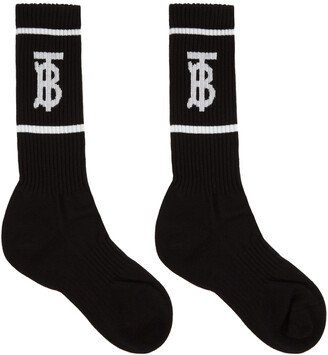 Black Intarsia Monogram Socks